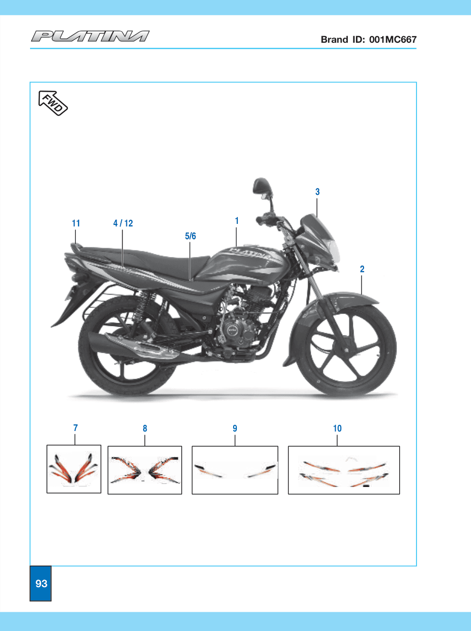 Fairing Ebony Blk Wh Decal