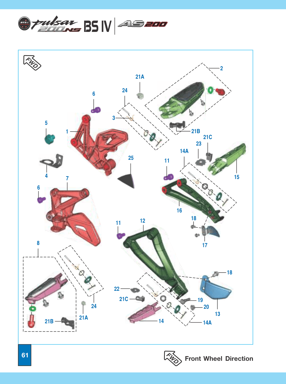 21A JZ 1130 61 Rubber Pad Footrest-Main