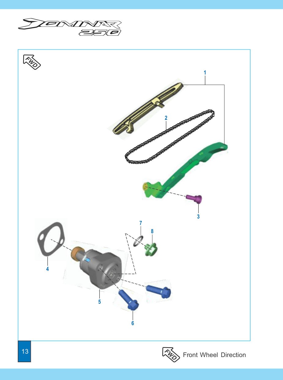 CHAIN GUIDE & TENSIONER ASSEMBLY