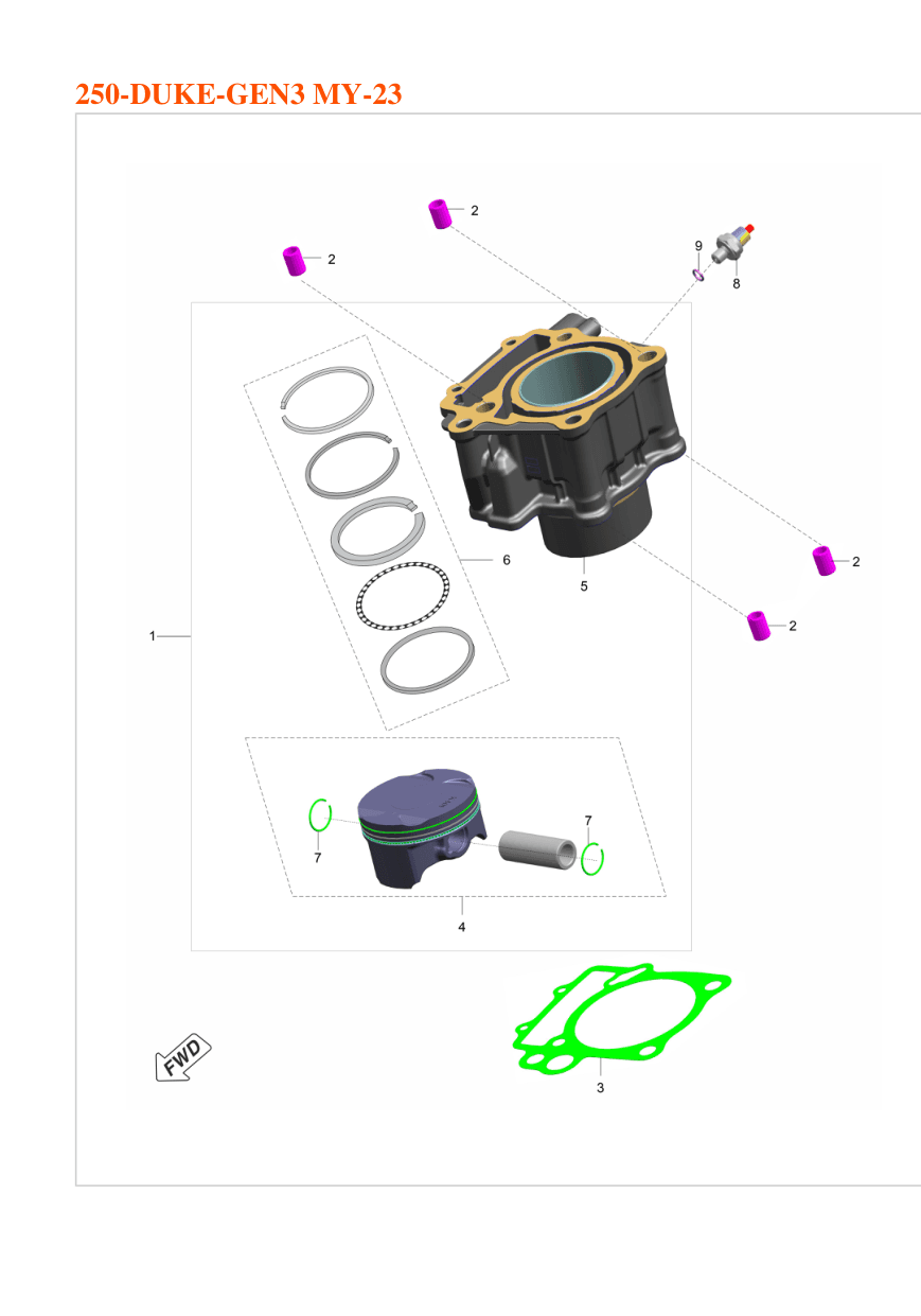 Kit Cyl Block Piston Assembly 250