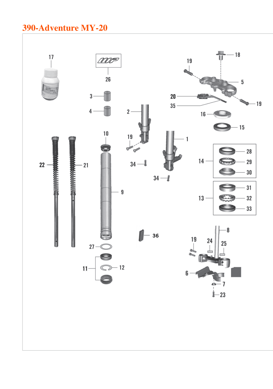 AXLE CLAMP & FORK PIPE ASSEMBLY RH