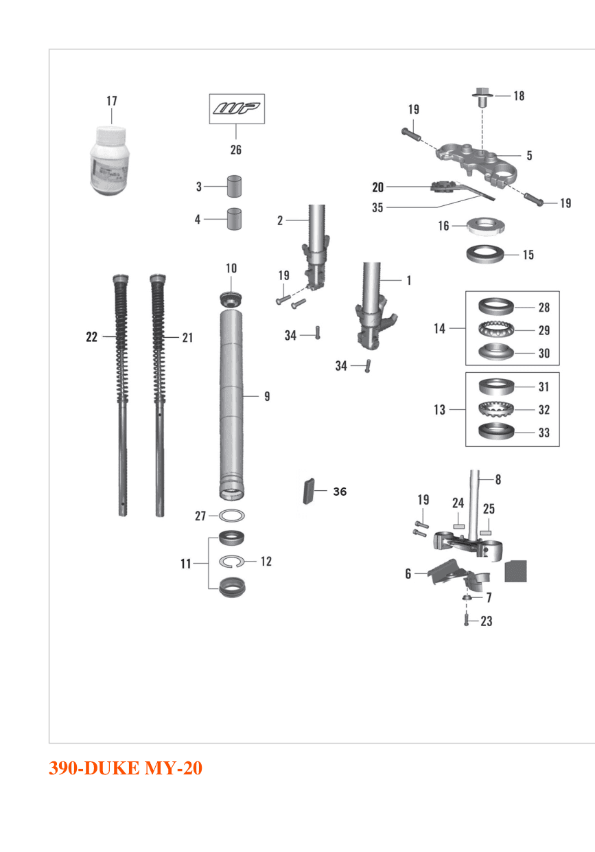 Front Fork, Triple Clamp