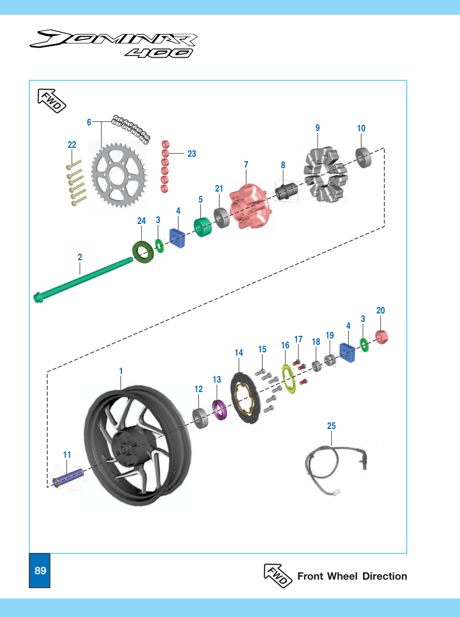 Wheel Rear 4.00 x 17 1