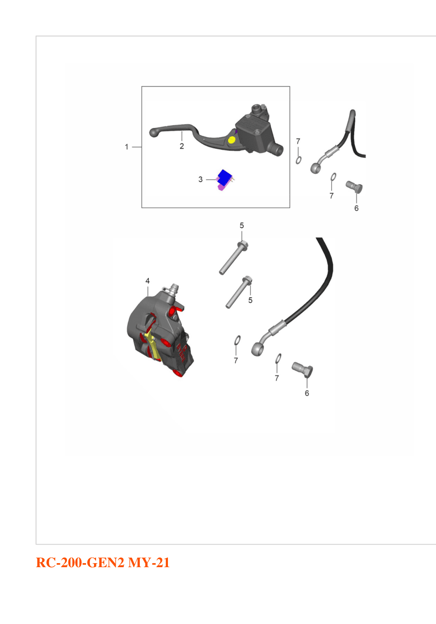 FR M/CYL BRAKE LEVER KIT